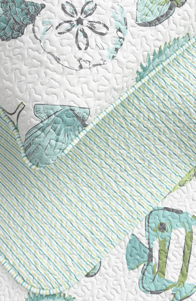 Woven & Weft Coastal Fish Quilt Set, Alternate, color, Fish Coral