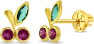In Season Jewelry 14k Sparkling Cherries Girl Earrings