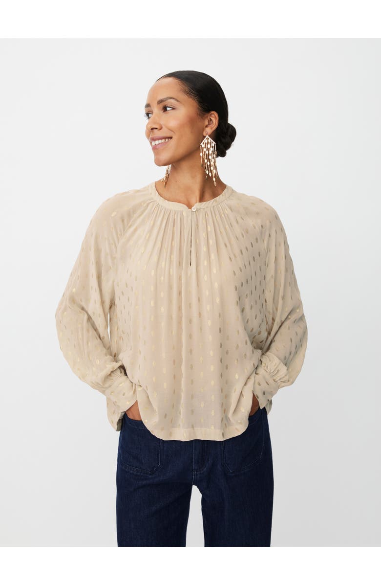 Masai Copenhagen MaDornessa Long Sleeve Round Neck Blouse, Main, color, Oxford Tan