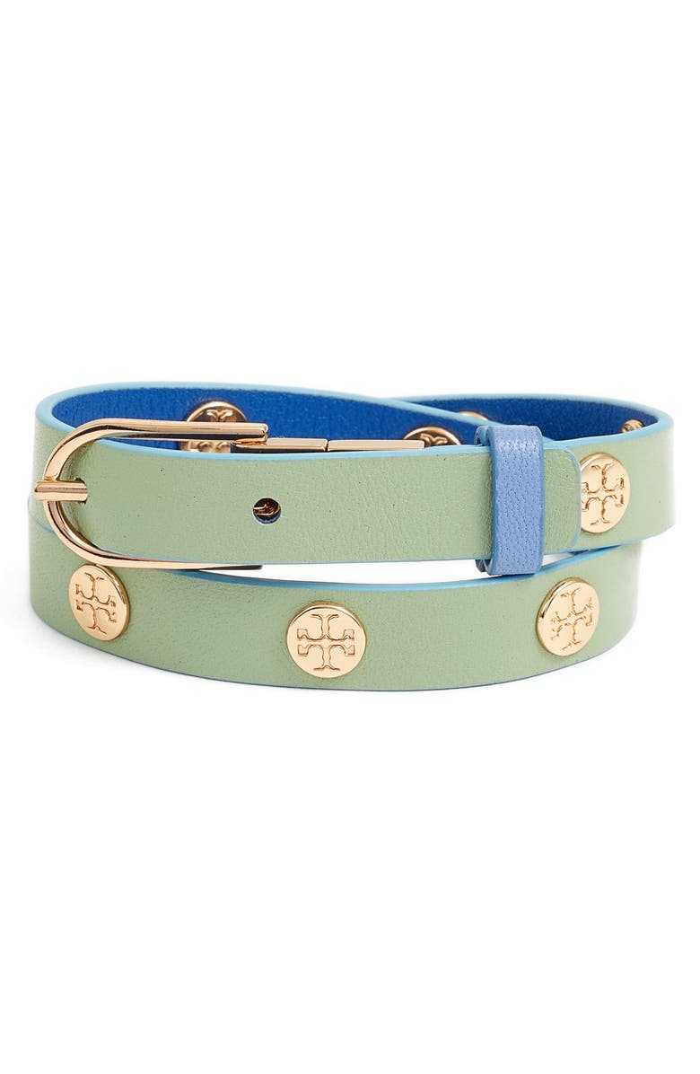 Tory Burch Reversible Double Wrap Logo Bracelet, Alternate, color, 