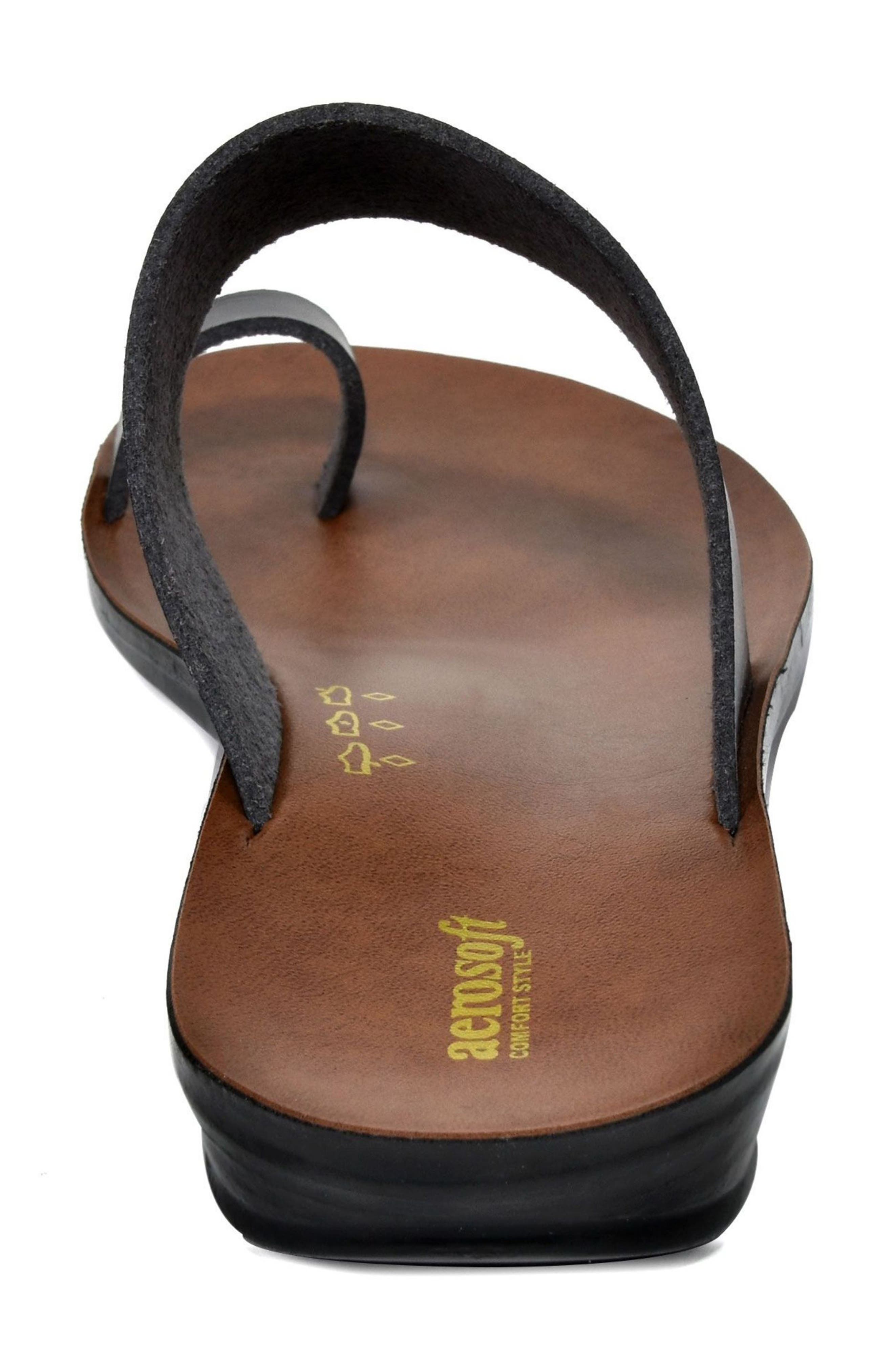 AEROSOFT Viewl Vintage Arch Toe Loop Sandal, Alternate, color, Black