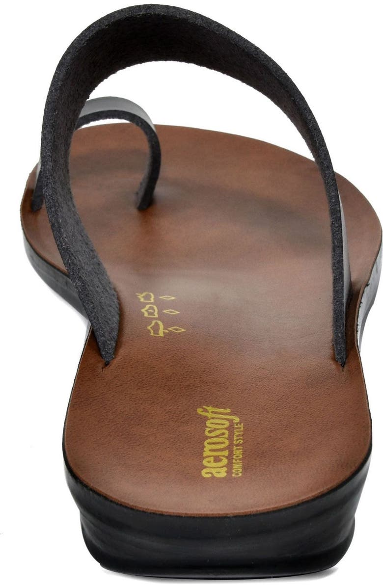 AEROSOFT Viewl Vintage Arch Toe Loop Sandal, Alternate, color, Black