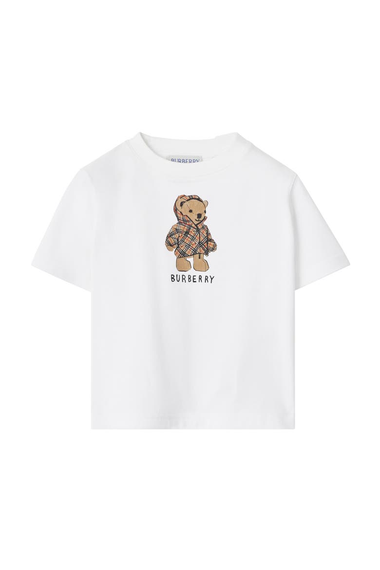 Puffer Bear Cotton T-shirt, Main, color, White