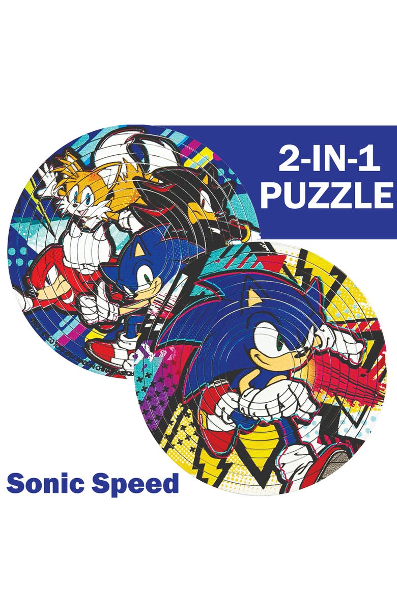 Spin Flip Sonic Speed 2In1 Doublesided Puzzle, Ages 8+, Alternate, color, Multicolored