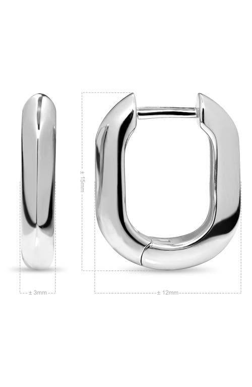 Devata Beveled Hoop Earrings In Silver