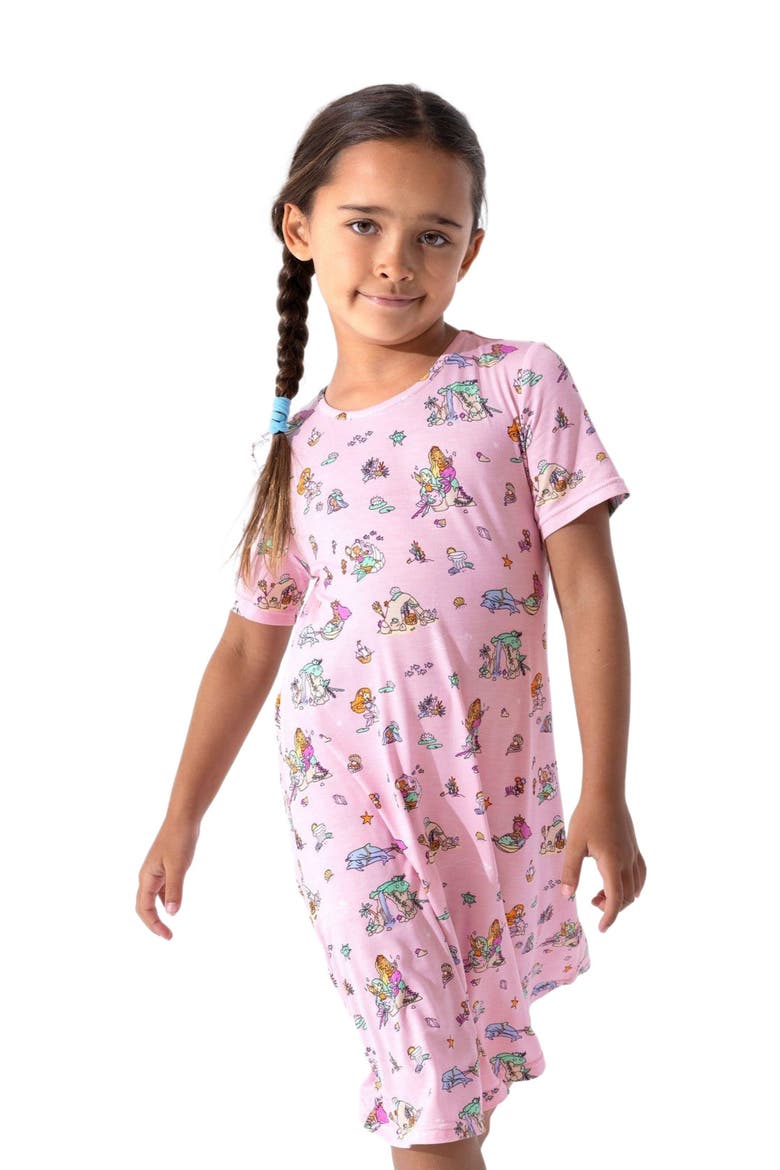 Kids' Mermaid Lagoon Short Sleeve Dress, Alternate, color, Mermaid Lagoon