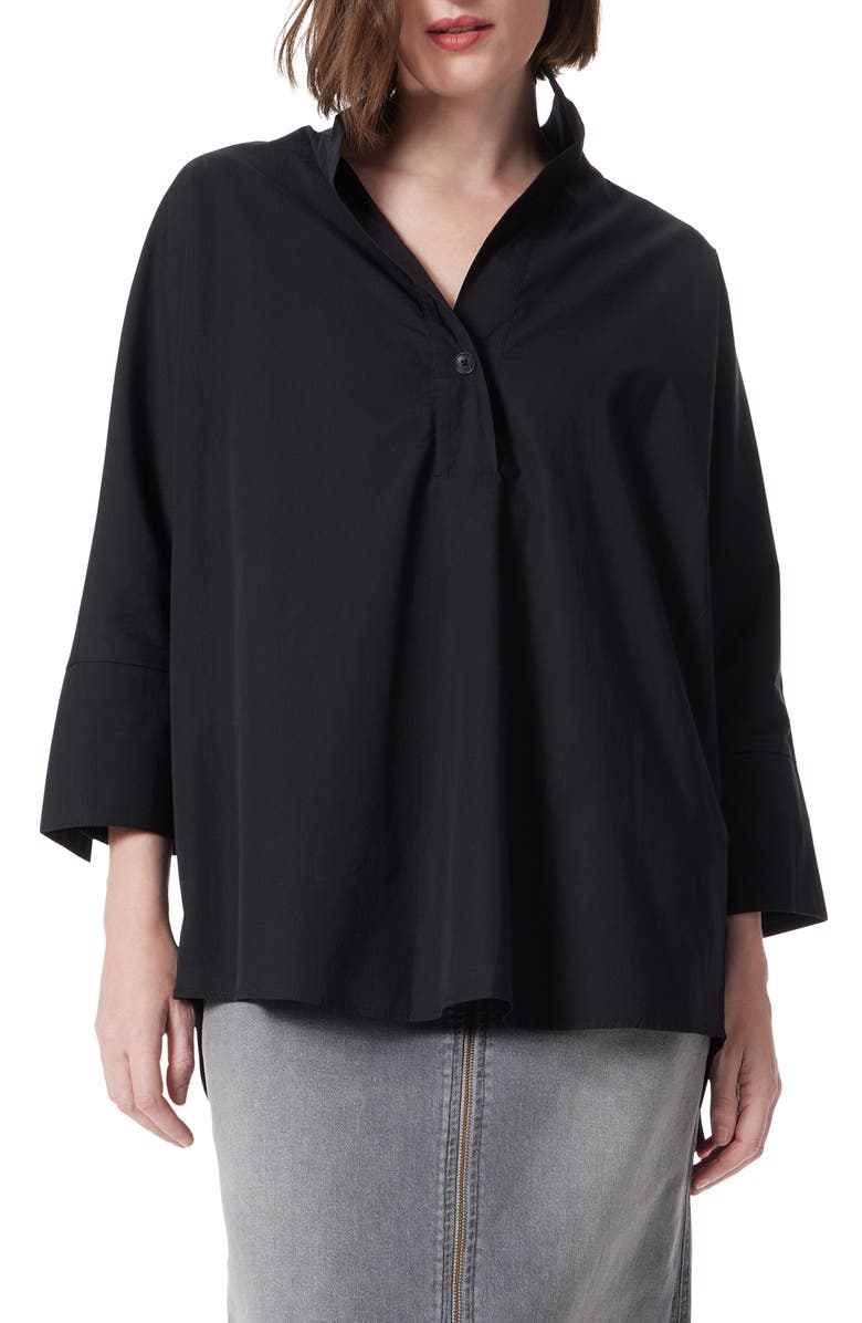 DO by Dee Ocleppo Three-Quarter Sleeve Popover Top, Main, color, Black