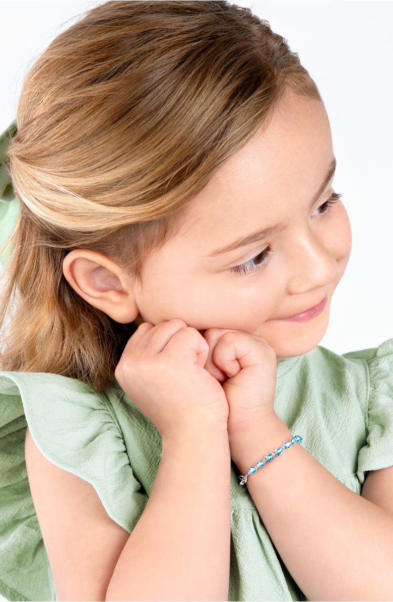 Tiny Blessings Sterling Silver Birthstone Crystal 6.25" Bracelet, Alternate, color, March