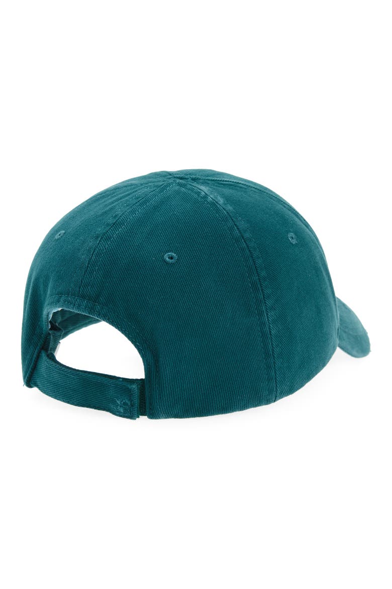 Embroidered Logo Organic Cotton Baseball Cap, Alternate, color, PETROL BLUE