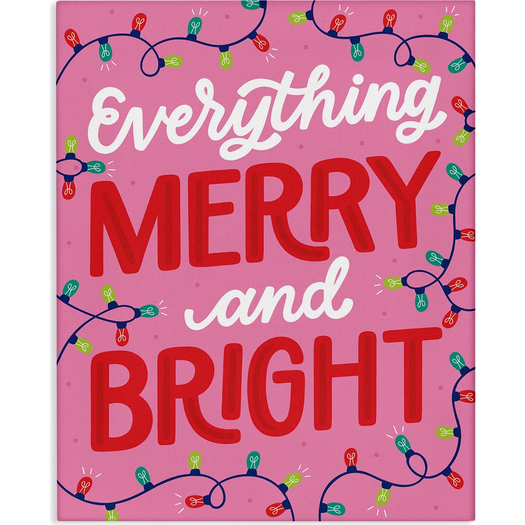 Stupell Industries Everything Merry & Bright Canvas Wall Art In Multi