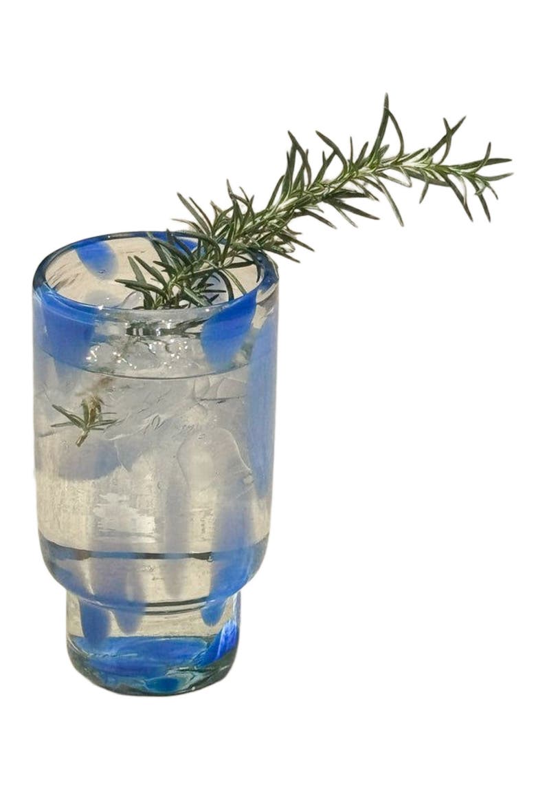 Frida Tall Stackable Glass Blue & Clear - Set of 4, Main, color, Blue