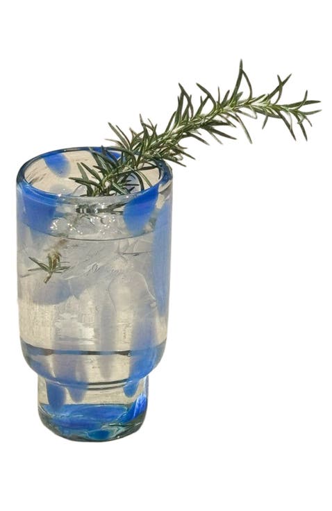 Frida Tall Stackable Glass Blue & Clear - Set of 4
