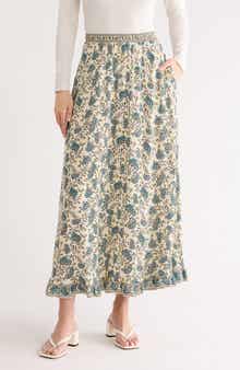 MAX STUDIO Floral Pull-On Maxi Skirt