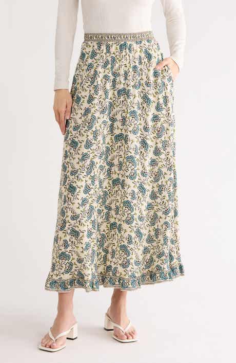 MAX STUDIO Floral Pull-On Maxi Skirt