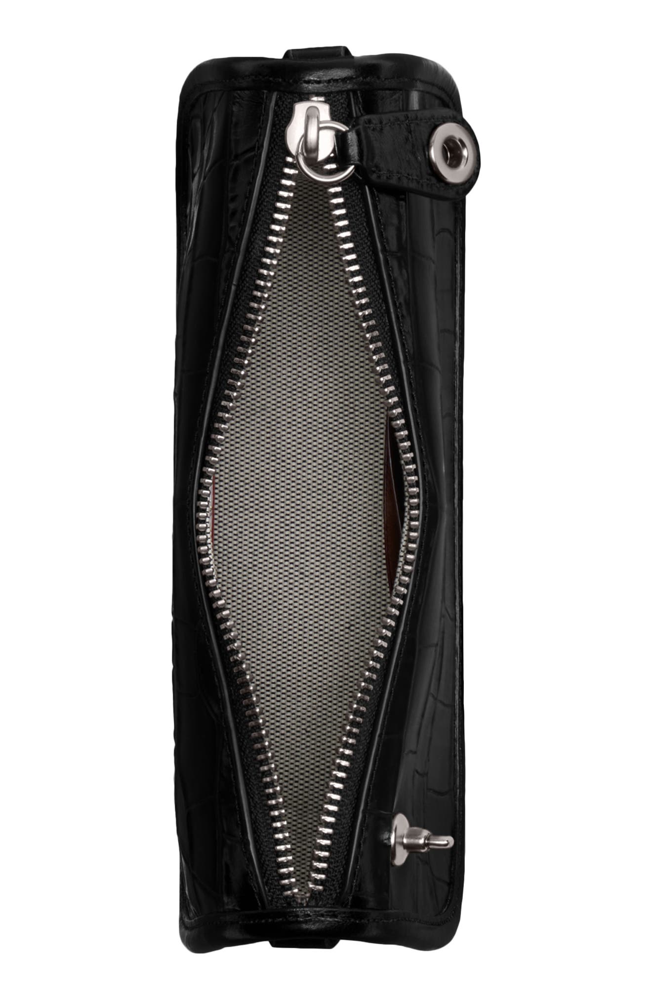 COACH Swinger Croc Embossed Leather Shoulder Bag, Alternate, color, 