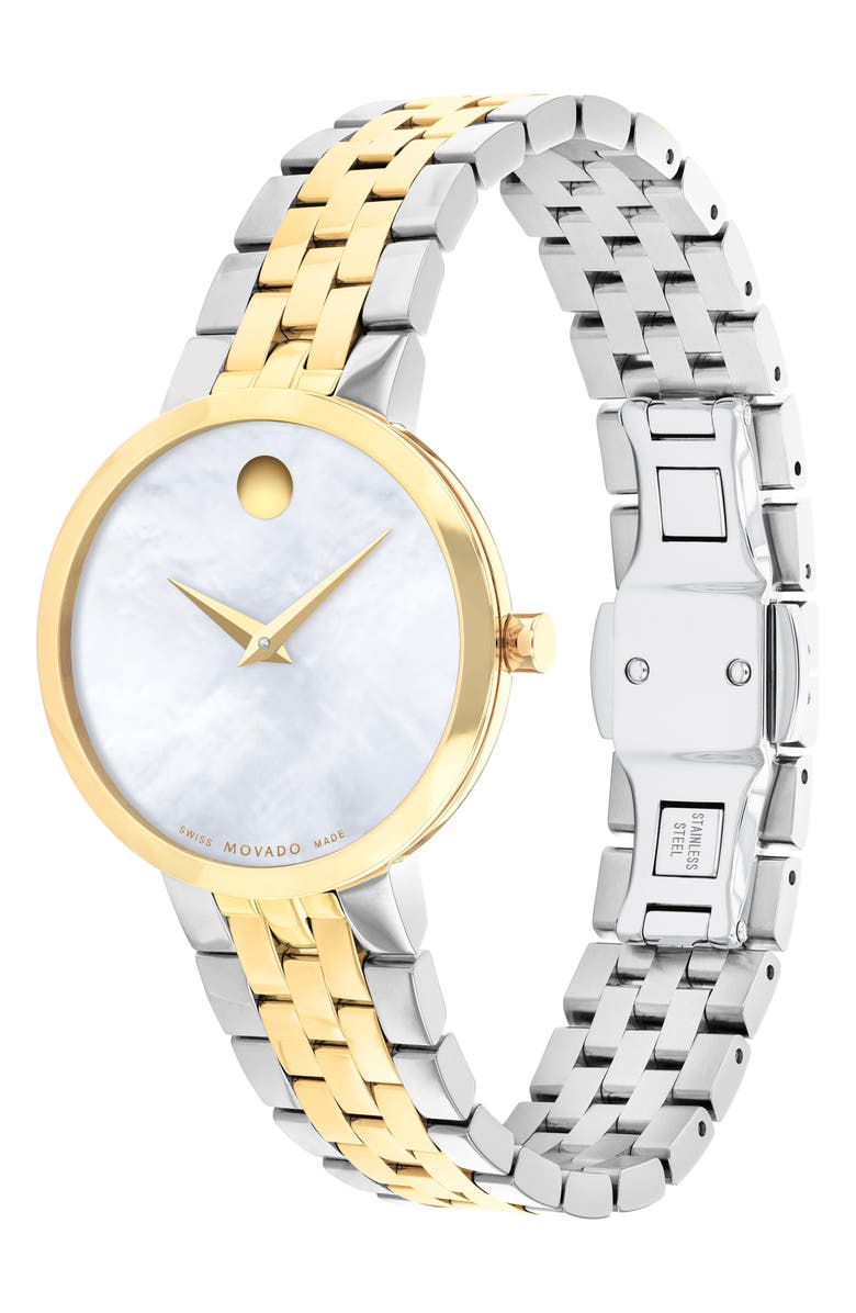 Movado Museum Classic Bracelet Watch, 29.5mm, Alternate, color, White Mother Of Pearl