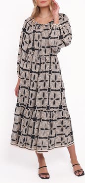 Petal & Pup Faris Print Long Sleeve Maxi Dress