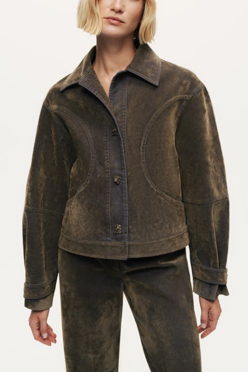 Nocturne Vintage-wash Jacket In Brown