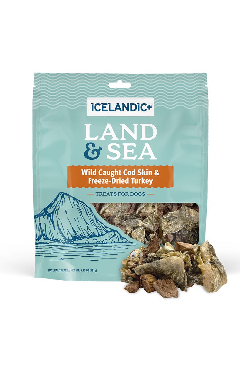 ICELANDIC+ Land
Sea Wild Caught Cod Skin
Freezedried Turkey 6.75Oz, Alternate, color, Multicolored
