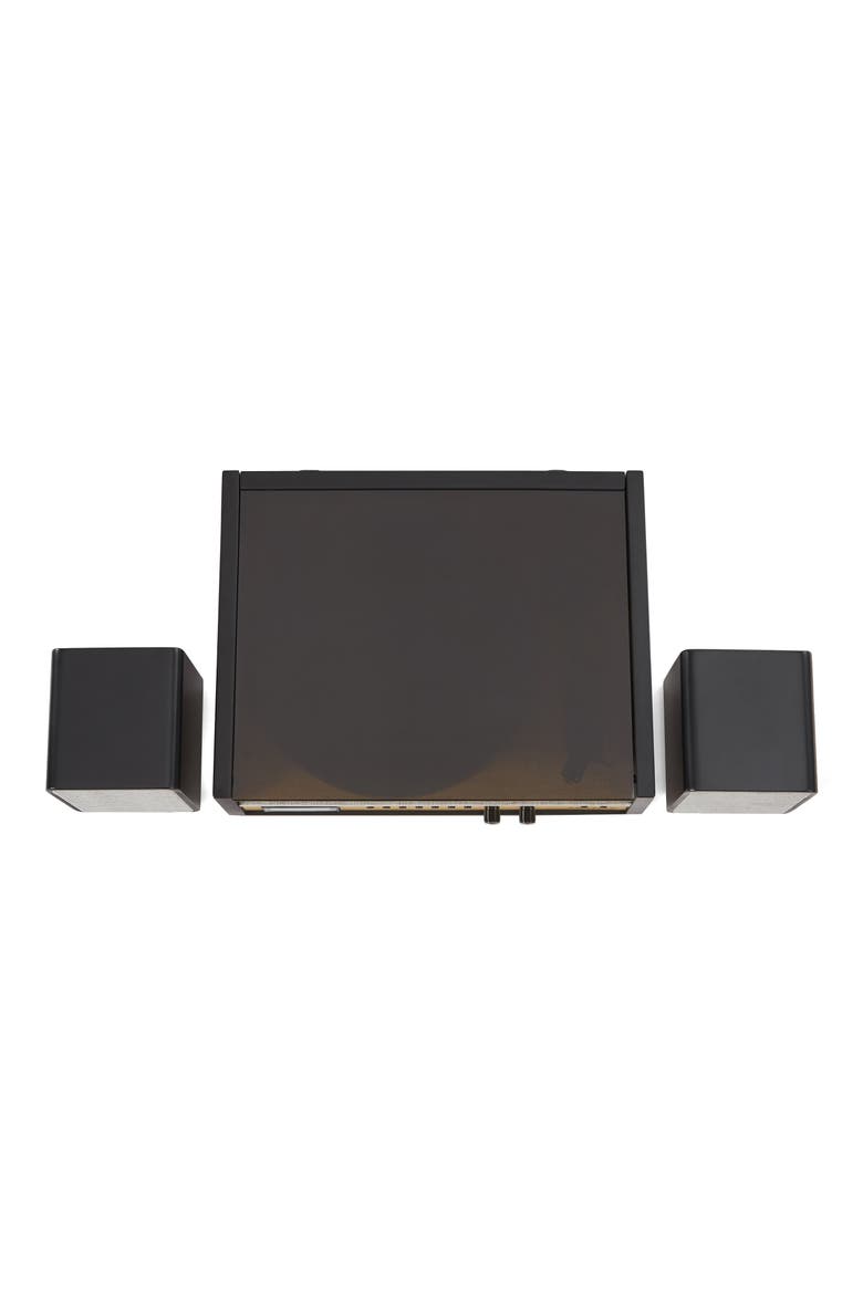 Coda Record Player with Speakers, Alternate, color, BLACK