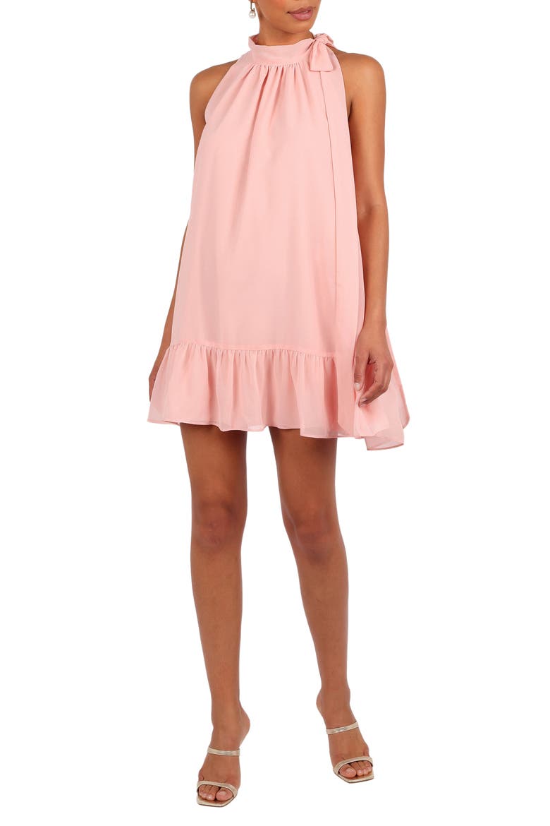 Victoria Halter Trapeze Minidress, Main, color, PETAL PINK