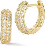 GLAZE JEWELRY Pavé Cubic Zirconia Hoop Earrings