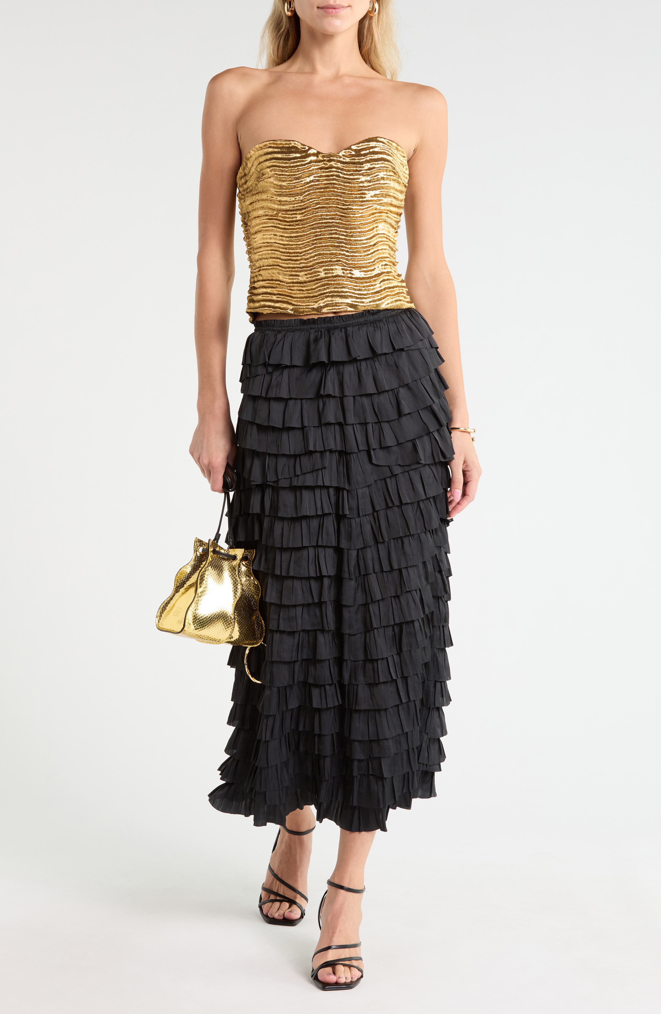 Heleen Metallic Cropped Top