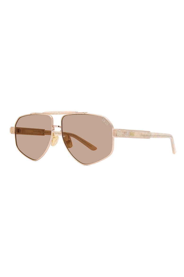 6FT 62mm Oversize Aviator Sunglasses, Alternate, color, GOLD / LIMESTONE / MOSS