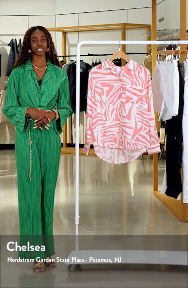 Ellis Tiger Stripe Cotton Gauze Button-Up Shirt, sales video thumbnail