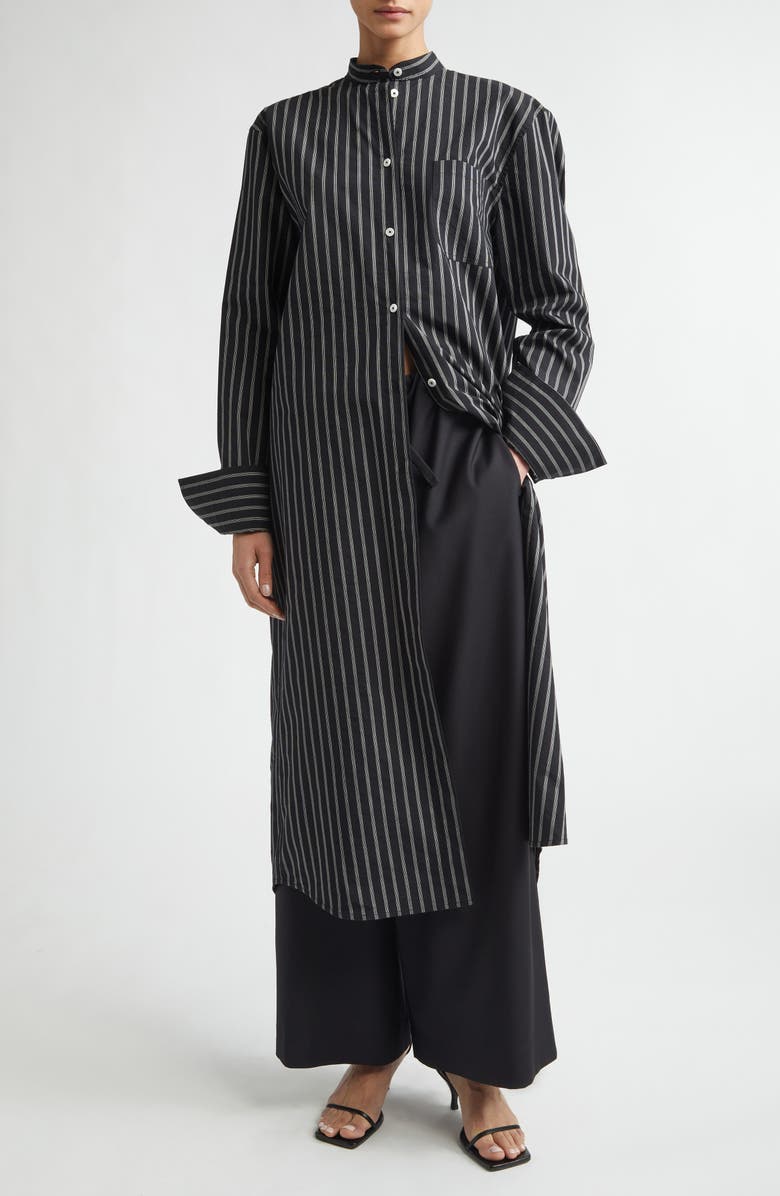 TOTEME Wide Leg Wool Drawstring Dinner Trousers, Alternate, color, Black