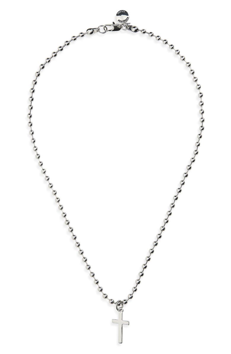 Steve Madden Gender Inclusive Fine Cross Pendant Necklace, Alternate, color, 