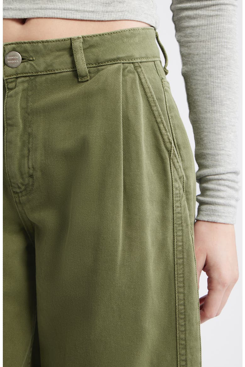 Wylie Button Cuff Wide Leg Organic Cotton Jeans, Alternate, color, KHAKI