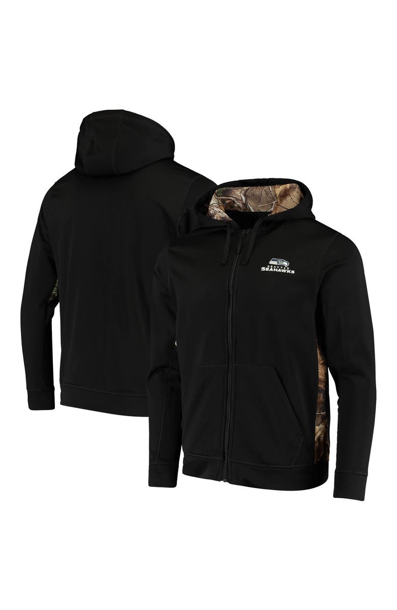 DUNBROOKE Men's Dunbrooke Black/Realtree Camo Seattle Seahawks Decoy Tech Fleece Full-Zip Hoodie, Alternate, color, Black