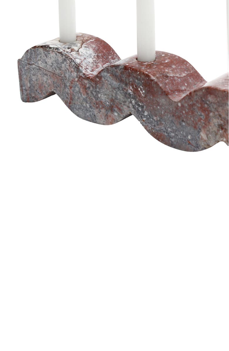 DAR PROYECTOS Wavy Gemstone Candelabra, Alternate, color, Creamy Soapstone