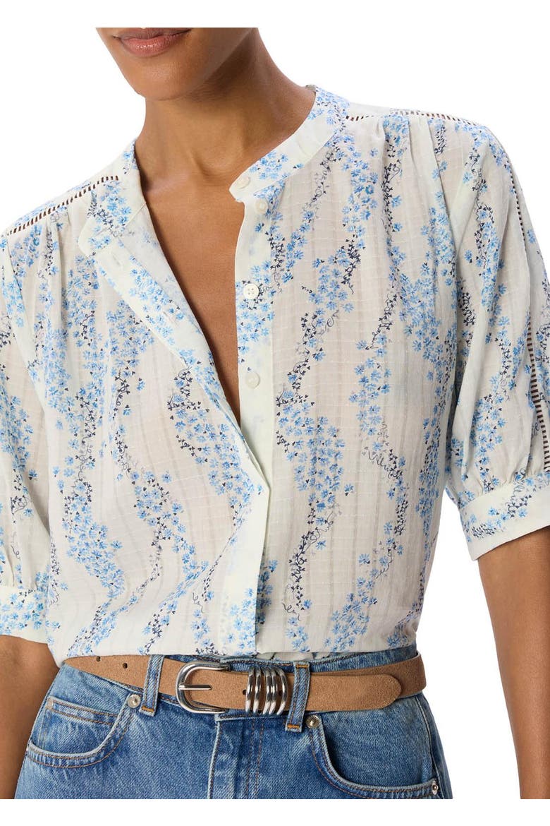 Ditsy Stem Textured Shirt, Alternate, color, Blue/Multi