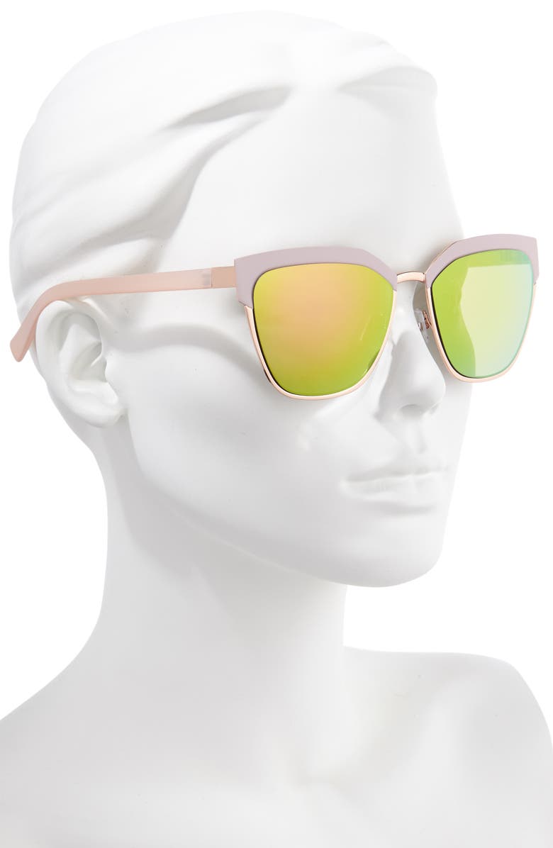 BP. 59mm Mirrored Cat Eye Sunglasses, Alternate, color, 