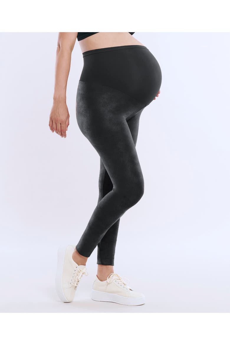 Essential Stretch Secret Fit Over the Belly Plus Maternity Tights, Alternate, color, Black