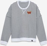 FANATICS Women's Fanatics White/Black Washington Commanders Striped Oversized French Terry Sweatshirt