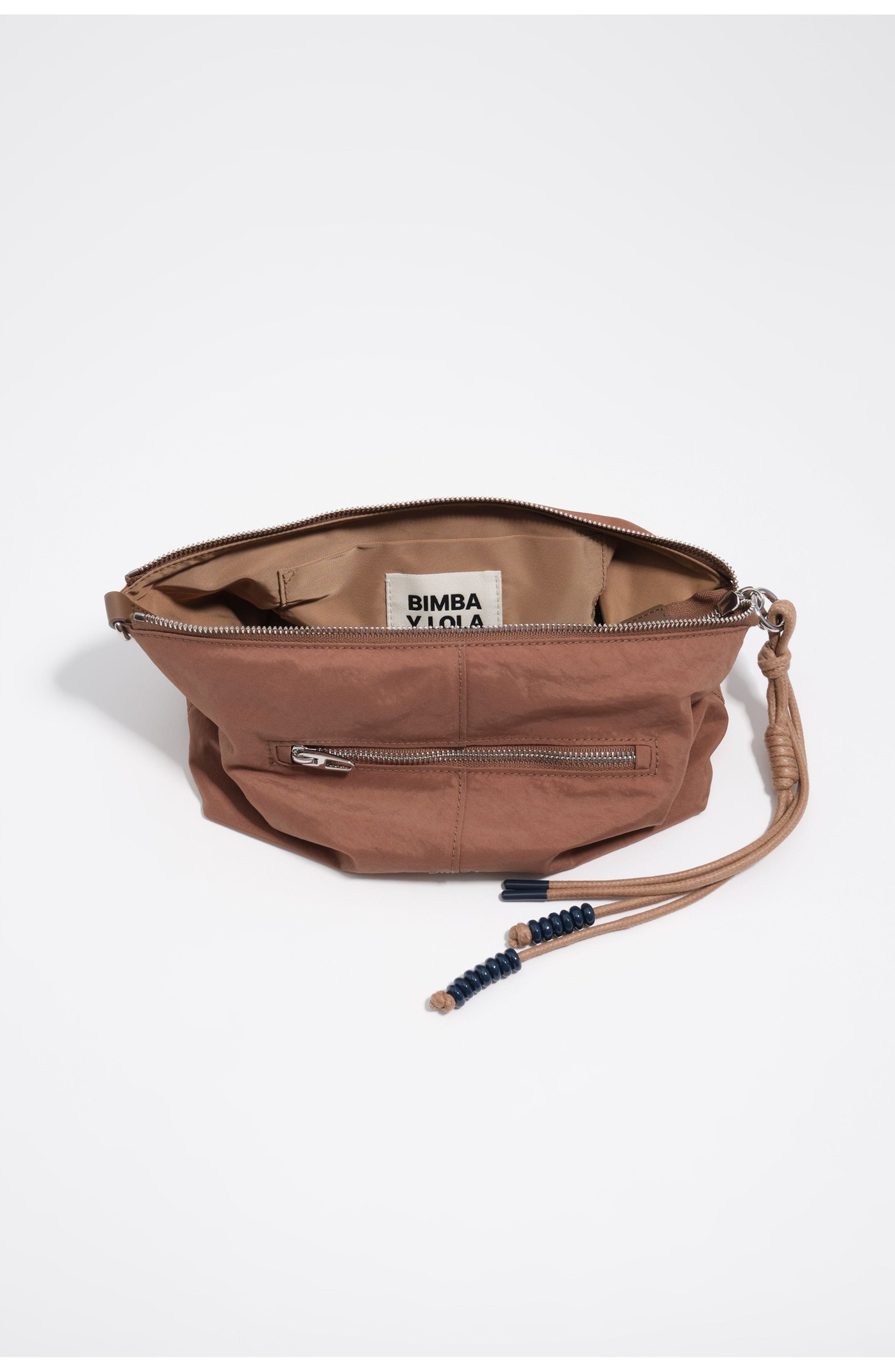 Nylon Trapecio Bag, Alternate, color, NOUGAT