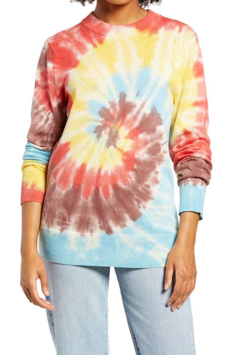 BP. Be Proud by BP. Gender Inclusive Tie Dye Crewneck Sweater, Main, color,