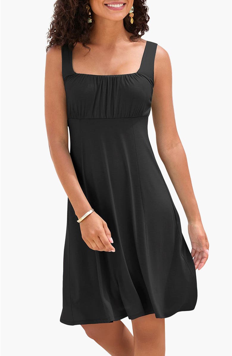 LASCANA Women's Flare Tank Dress, Main, color, Black