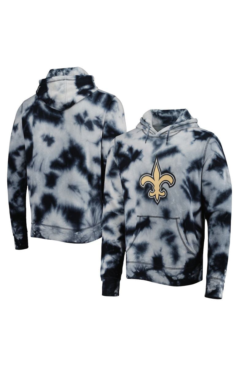 New Era Men's New Era Black New Orleans Saints Team Tie-Dye Pullover Hoodie, Main, color, Black