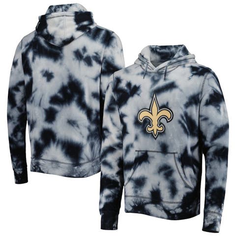 Men's New Era Black New Orleans Saints Team Tie-Dye Pullover Hoodie
