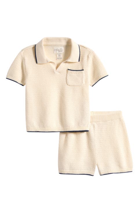 Organic Cotton Knit Polo & Shorts Set (Baby)