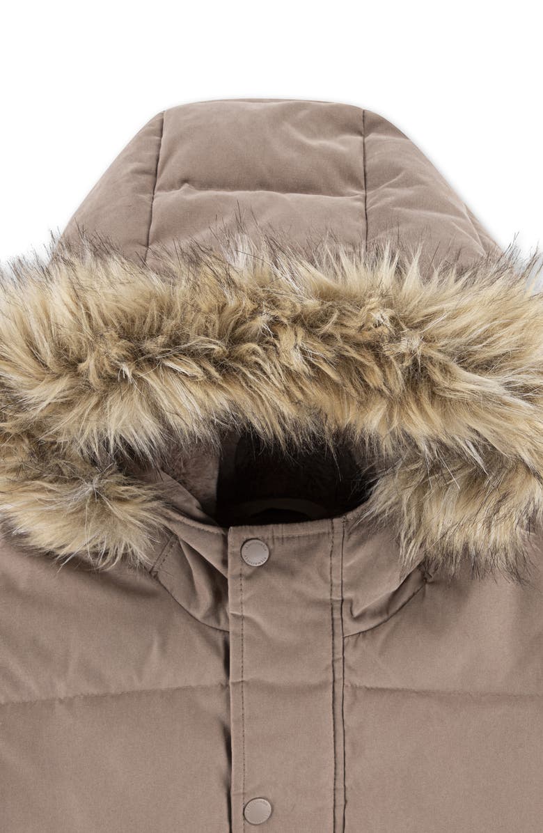 abercrombie kids Kids' Heavyweight Parka with Faux Fur Trim, Alternate, color, Anf Taupe Gray