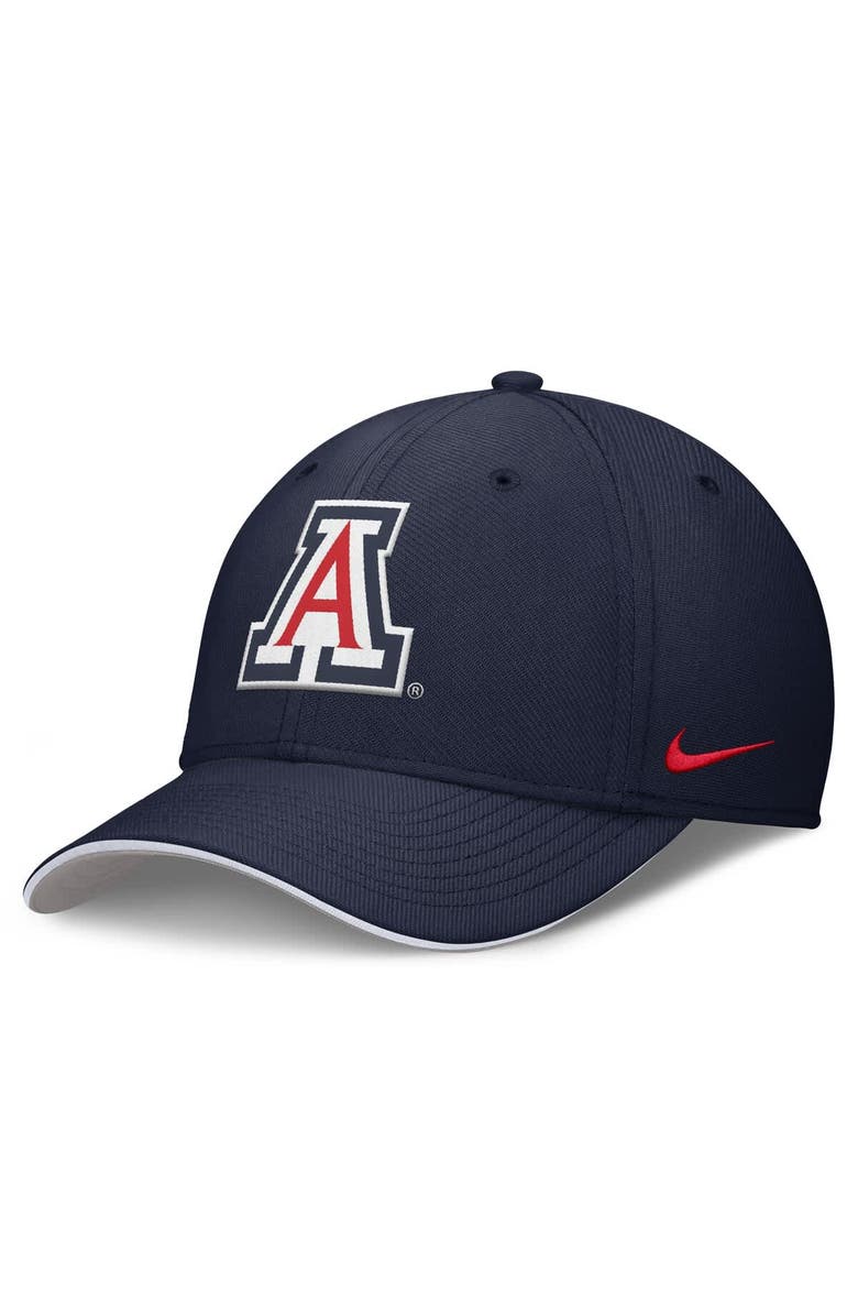 Nike Men's Nike Navy Arizona Wildcats 2025 Dugout Coaches Rise Swoosh Performance Flex Hat, Main, color, 