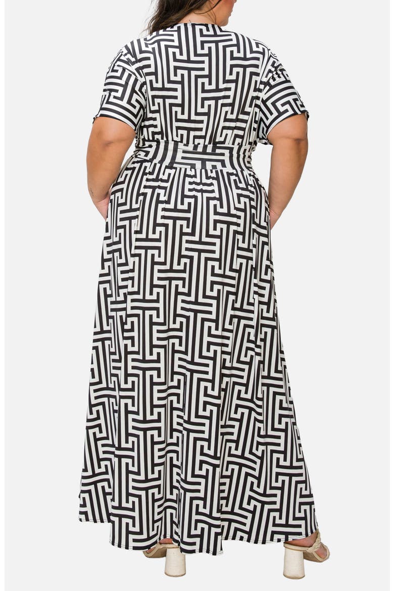 Katsia Empire Waist Maxi Dress, Alternate, color, BLACK IVORY