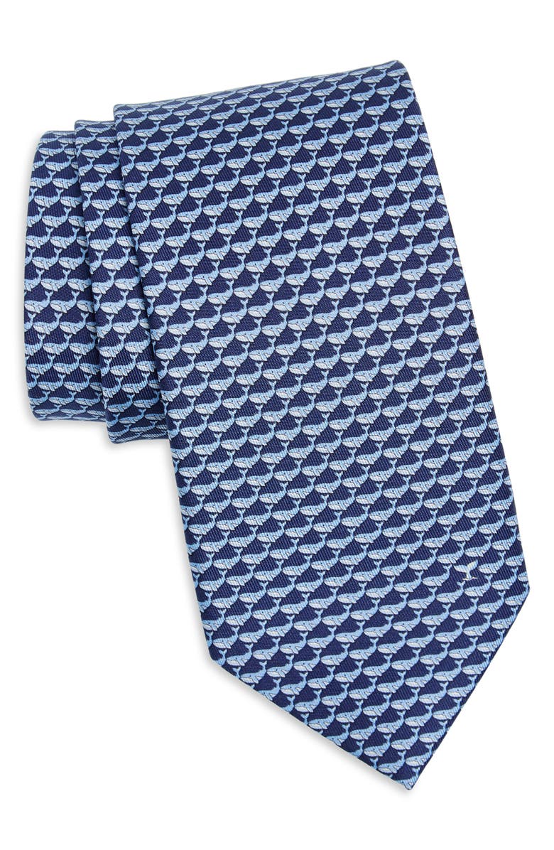 FERRAGAMO Salvatore Ferragamo Whale Print Silk Tie, Main, color,