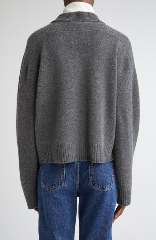 Loulou De Saison Homere Lds Polo-neck Ribbed Sweater In Gray