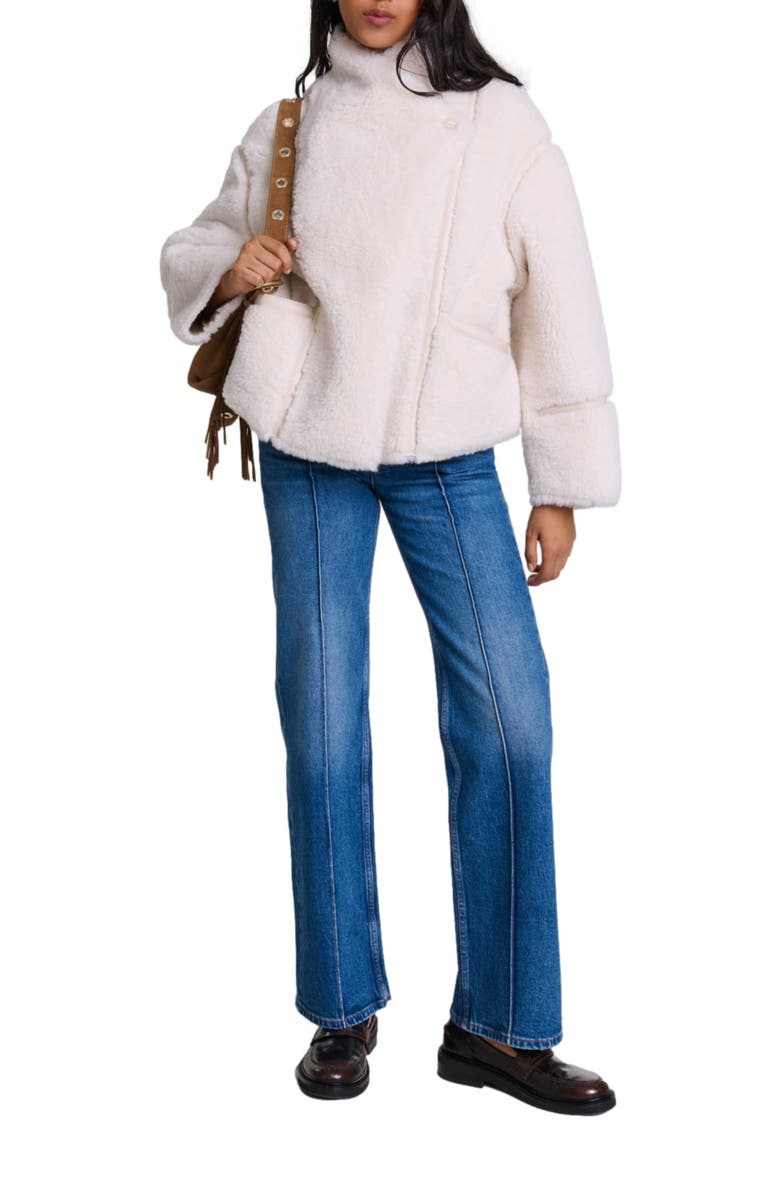 maje Short faux fur coat, Main, color, 